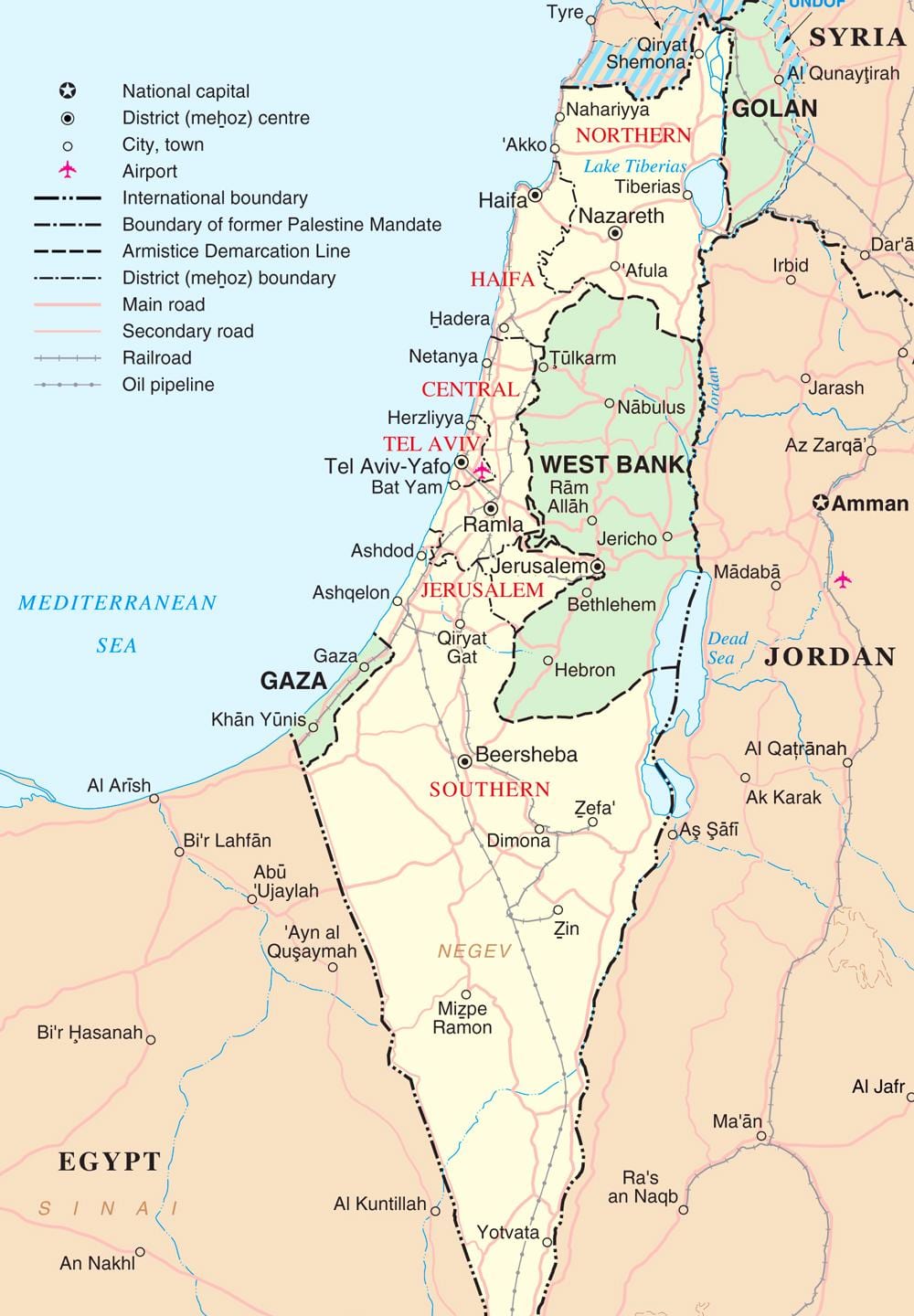 mapa de israel turística