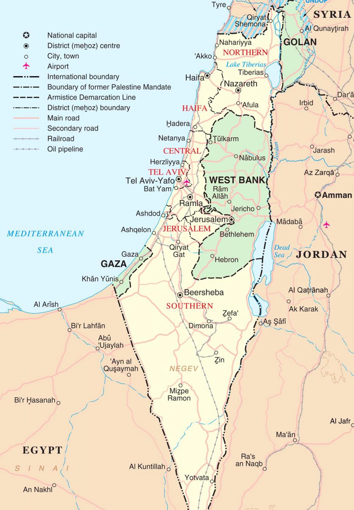 mapa de israel turística