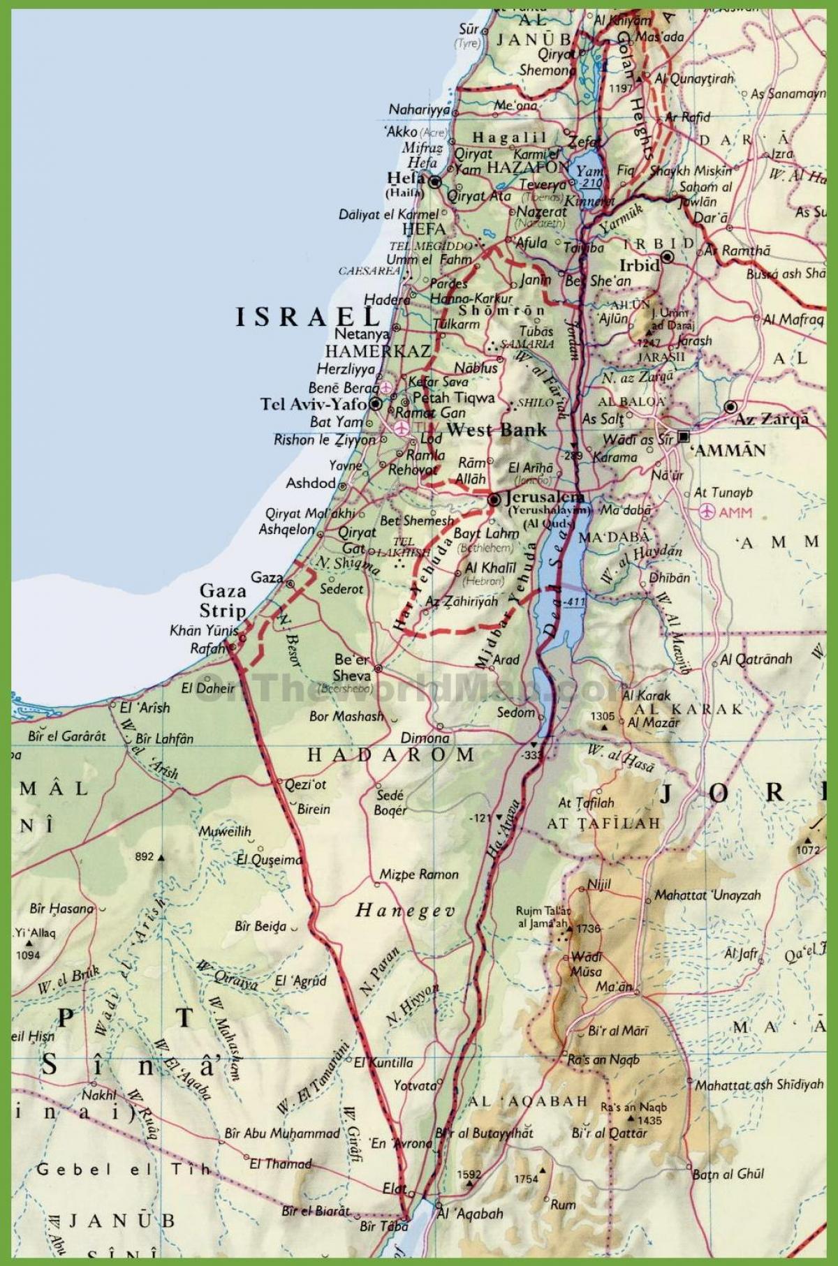 israel cidades mapa