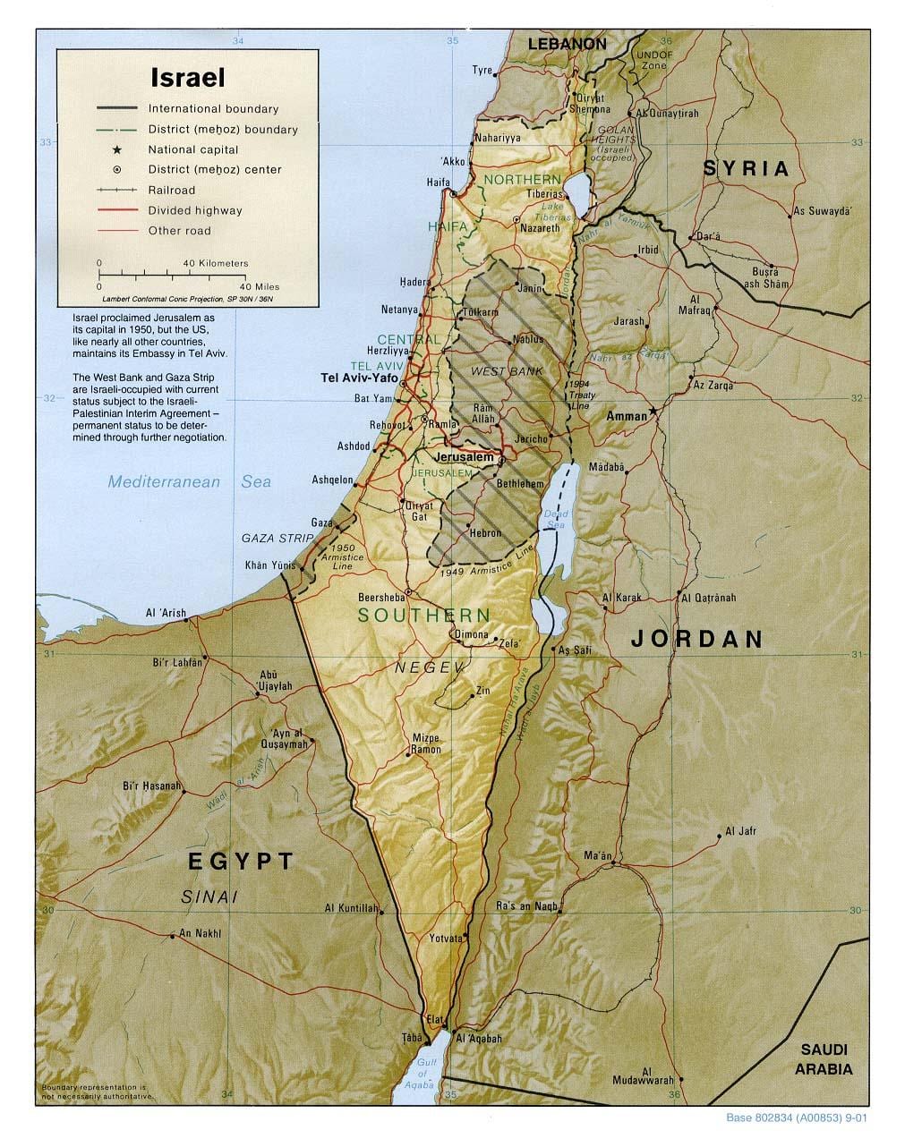 mapa de israel xeografía