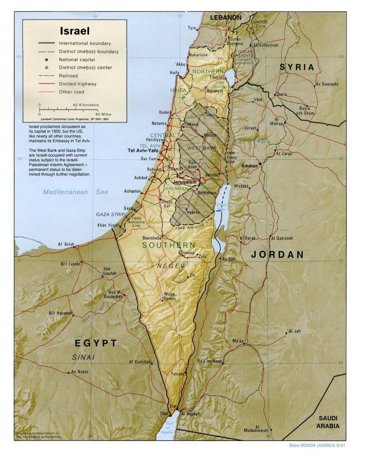 mapa de israel xeografía 