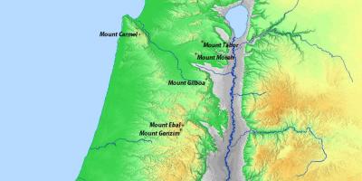 Mapa de israel montañas