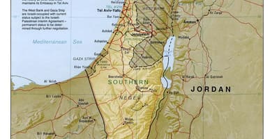 Mapa de israel xeografía 